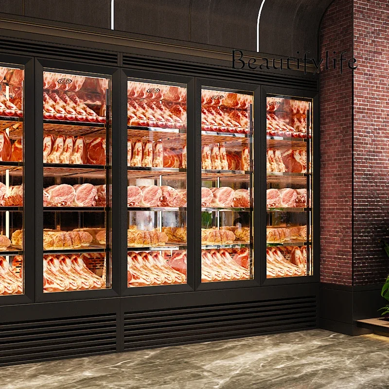 Beef cooked cabinet Dry Wagyu beef acid cabinet Grilled meat steak Refrigerated constant temperature frozen display cabinet