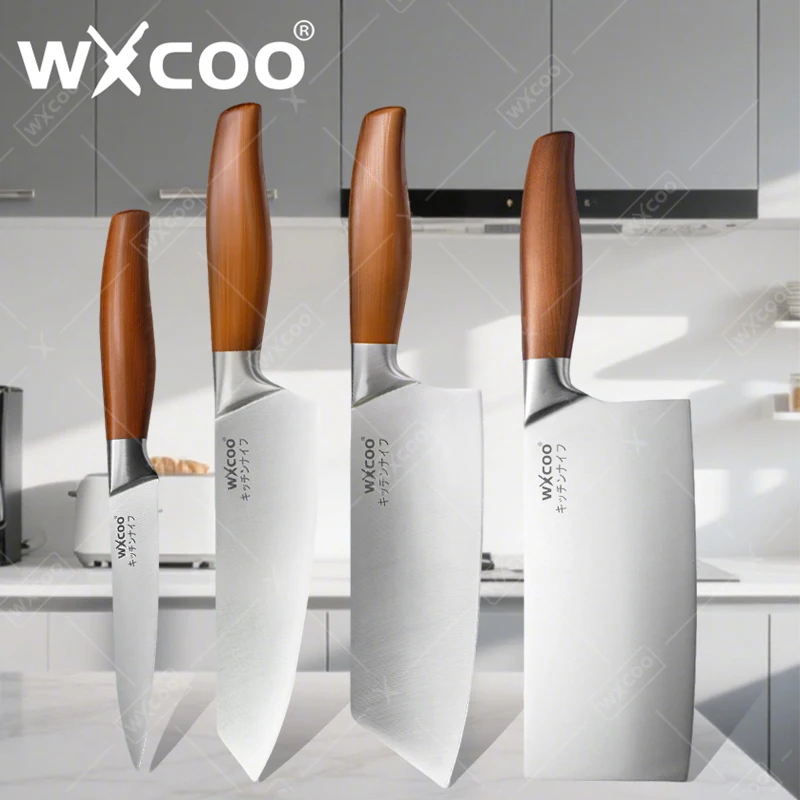 WXCOO Japanische Küchenmesser Kochmesser Sushi Messer Schneiden Santoku Messer Kochwerkzeug Edelstahl Fischfilet Fleischbeil