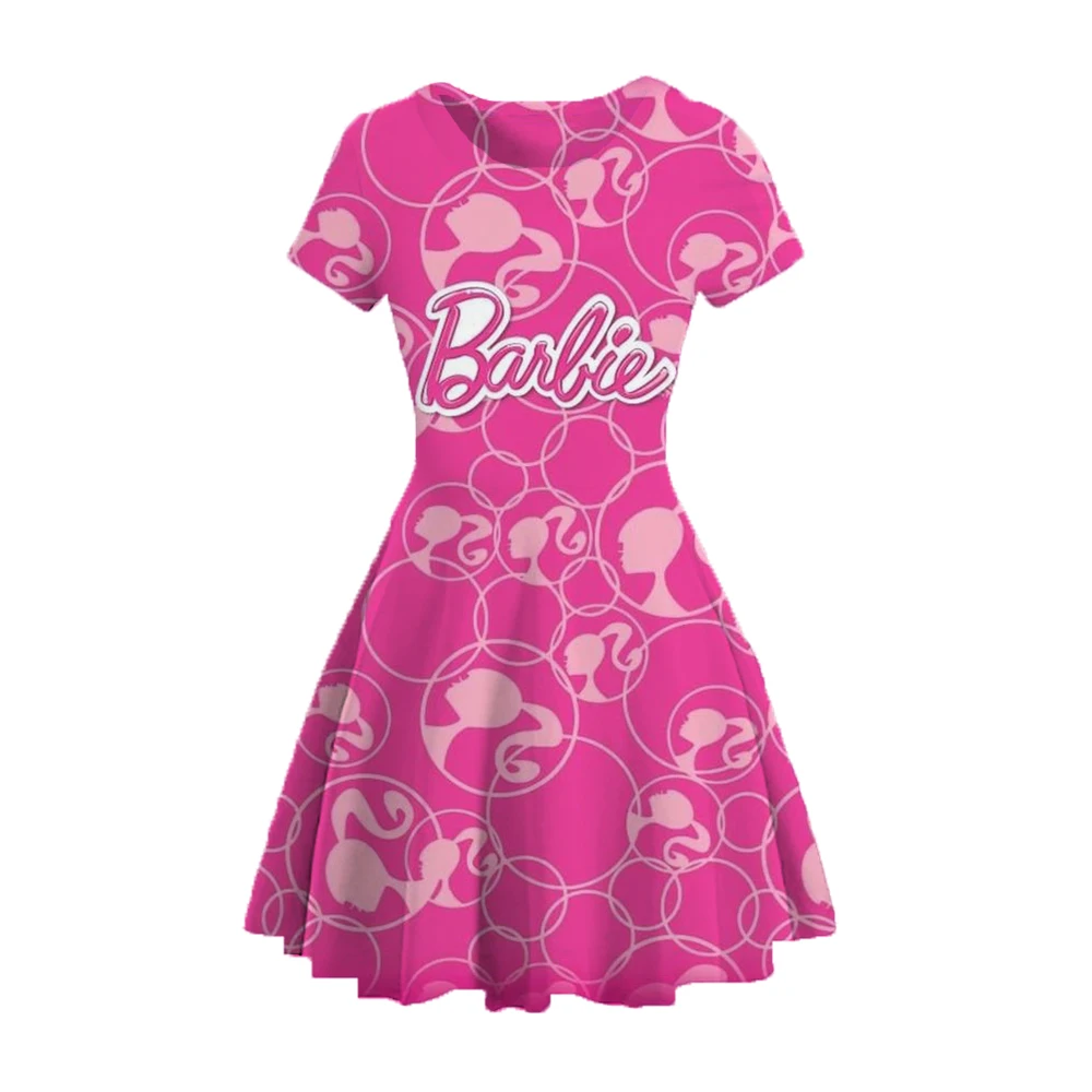 2024 Summer Barbie I Am Kenough Princess Dress Girls Women Short Sleeve Costume Party Dresses Children Clothes Skirt Ken