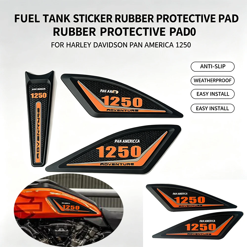 For Harley Davidson Pan America1250 Motorcycle Accessories Fuel Tank Sticker Pan America 1250 2022-2024 3D rubber protective pad