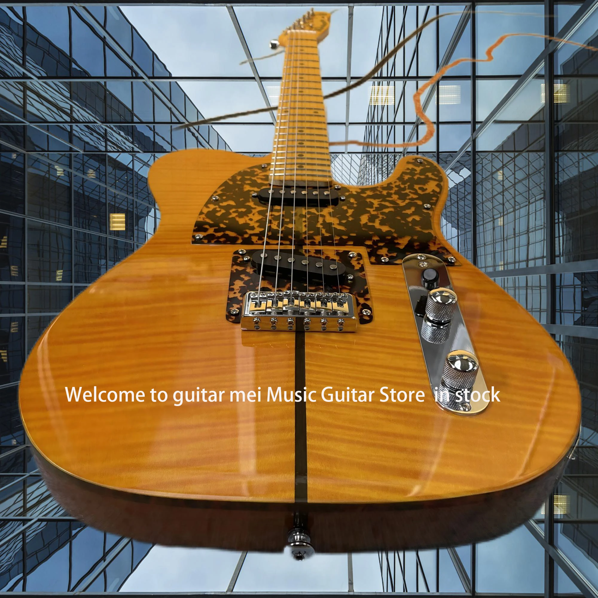 Free shipping in stockPrince HSAnderson & Hohner MadcatMad Cat Tele amber yellow electric guitar leopard print guitars