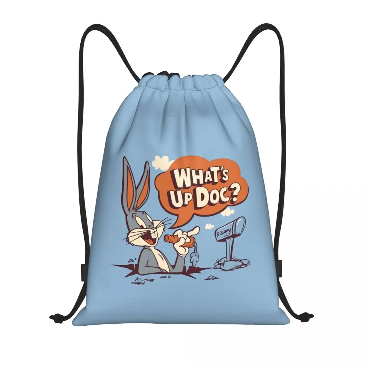 

Рюкзак на шнурке B-Bugs B-Bunny для женщин и мужчин, спортивный рюкзак для спортзала, складной кролик, аниме, тренировочная сумка, мешок