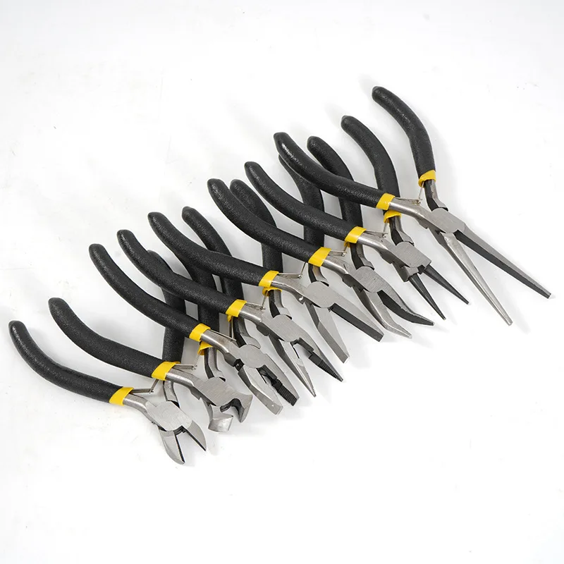 1Pcs Portable Durable Carbon Steel Forging Jewellery Pliers Light Weight Mini Pliers Hand Tools Round Flat Long Nose Pliers