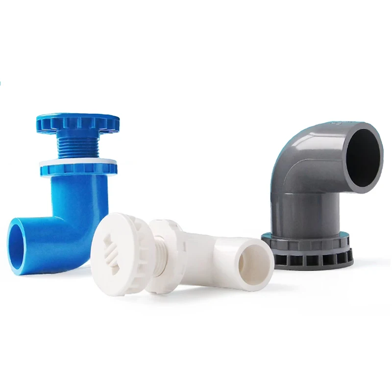 1PCS 20-50mm Fish Tank Drain Elbow Water Tank PVC Drain Pipe Component Group Tank Drain Sewage Bent Strong Discharge