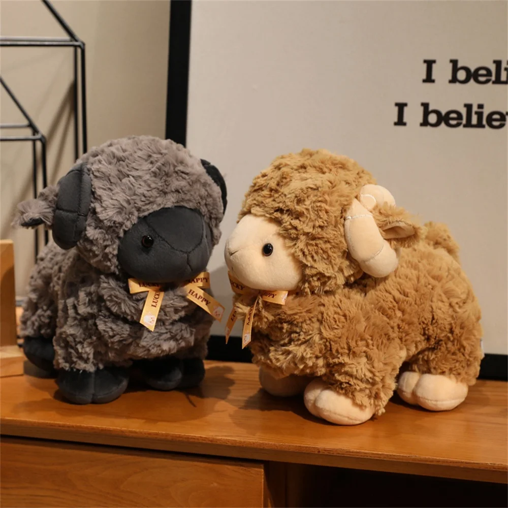 

23cm Soft Curly Sheep Plush Toys Movie Stuffed Animals Soft Alpaca Plush Dolls Stuffed Sheep Plushie Baby Toys Gifts for Kids