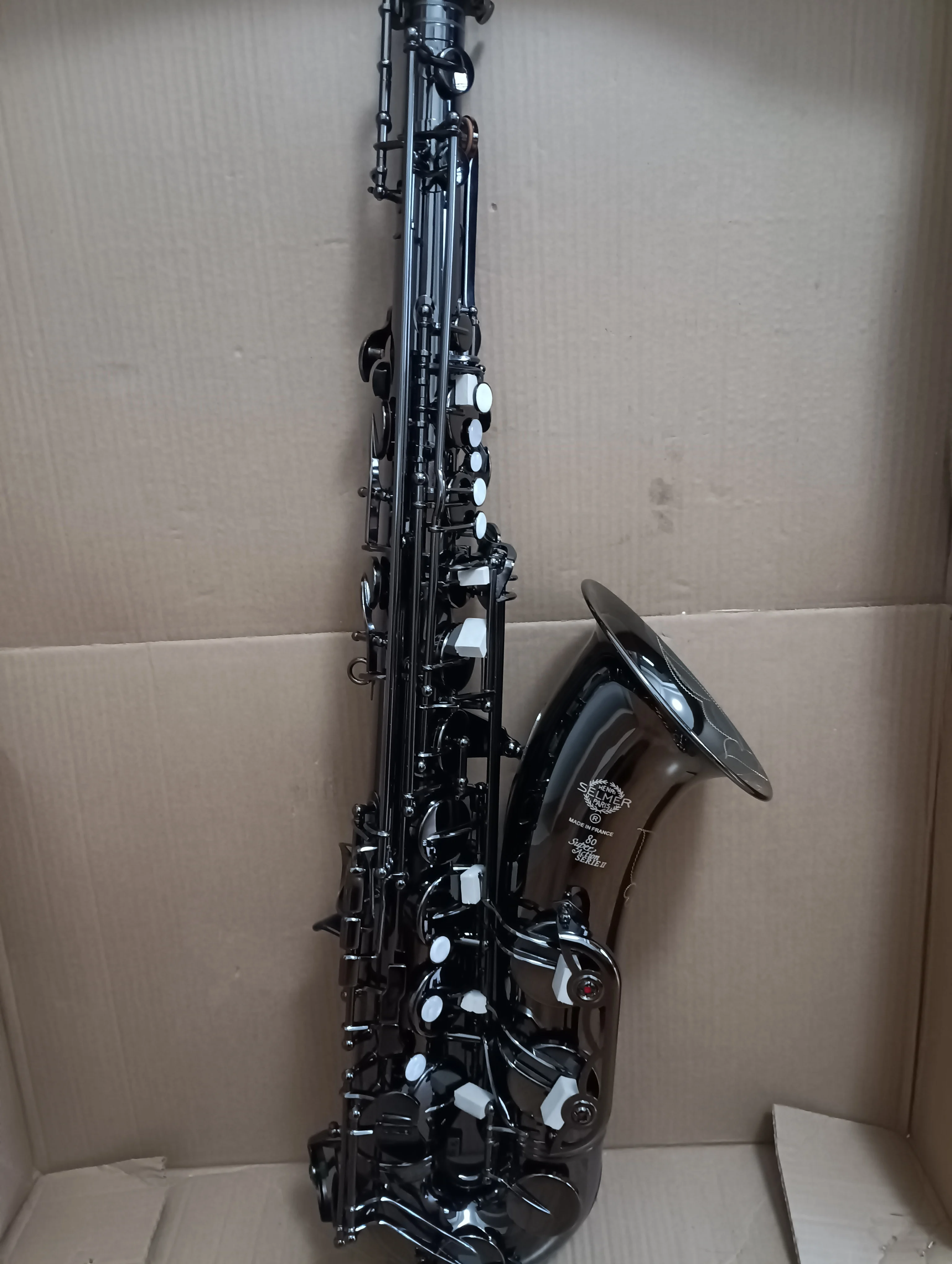 

Hot Selling Bb Tenor Saxophone Black nickel gold STS-802 Yellow Brass Musical instrument Professional with Case Accessories