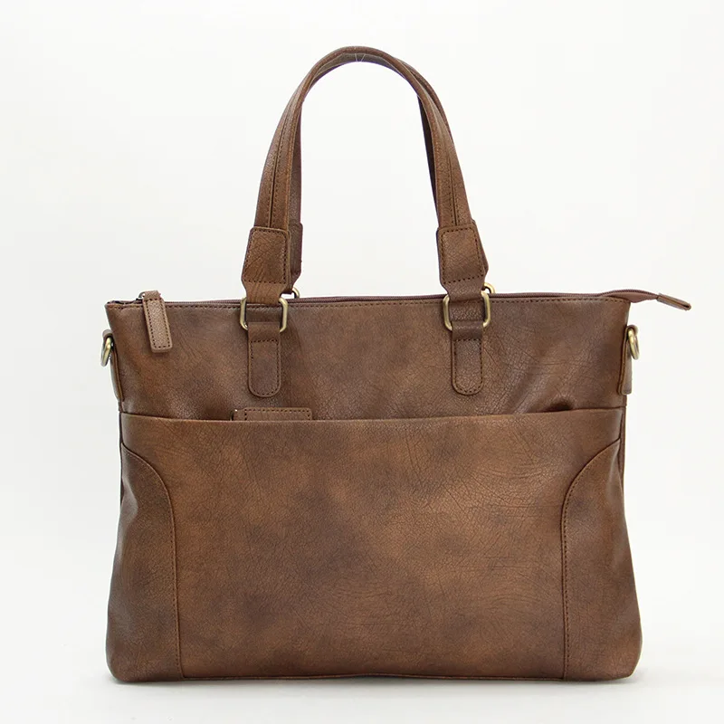 Borsa a tracolla da lavoro vintage da uomo con valigetta da ufficio a tracolla con scomparto per laptop