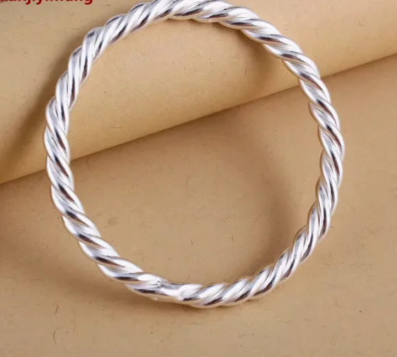 

999 pure silver bangles for women handmade jewelry twisted bangles
