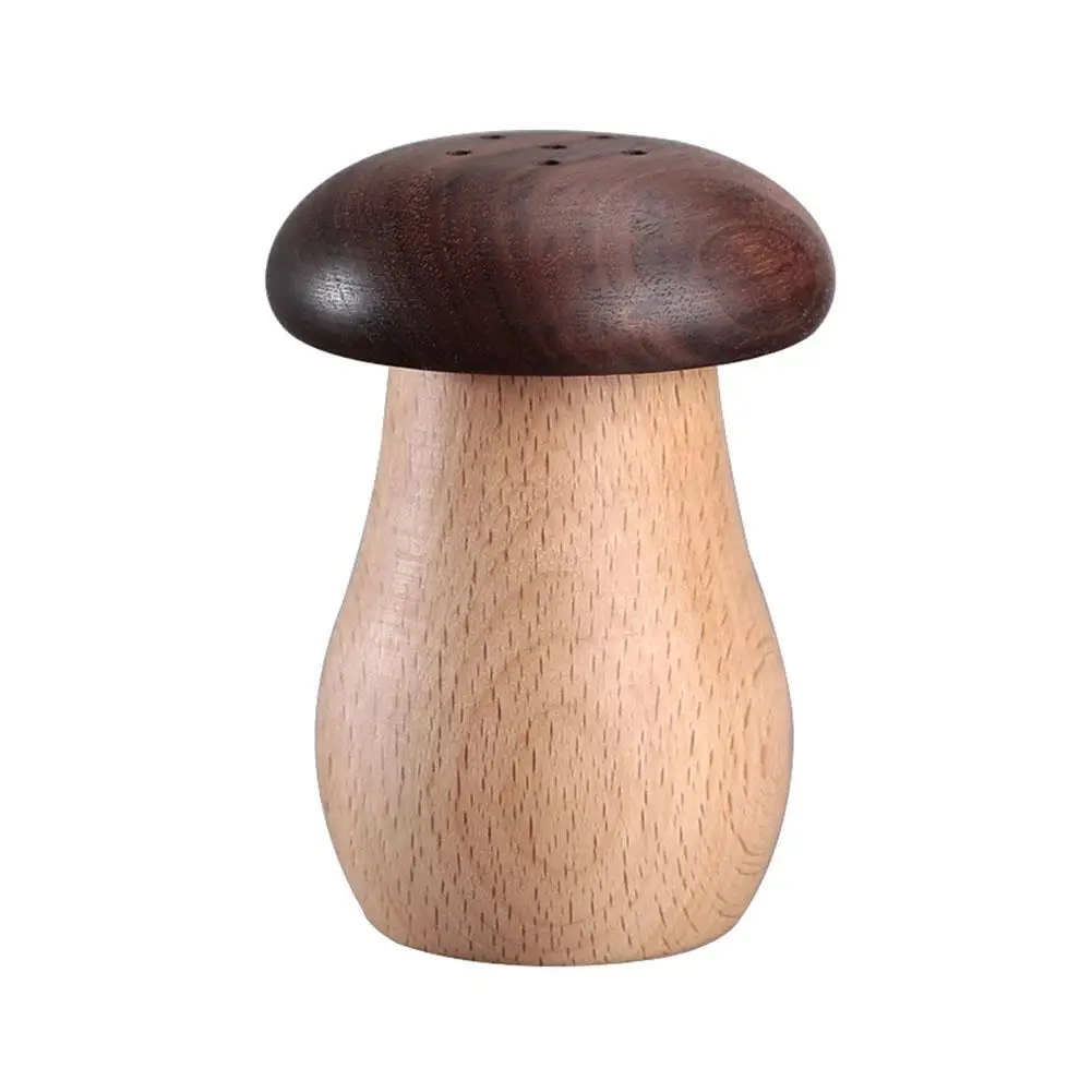 Walnut Wood Mushroom Toothpick Holder Dispenser Creative Container For Home, Kitchen, And Restaurant Use Container Toothpicks