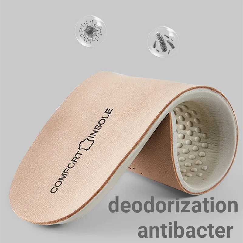 Cow Leather Latex Sports Insole Sheepskin Cowhide Insoles for Shoes Arch Support Shoe Pads Shock Absorbing Shoe Sole Inserts