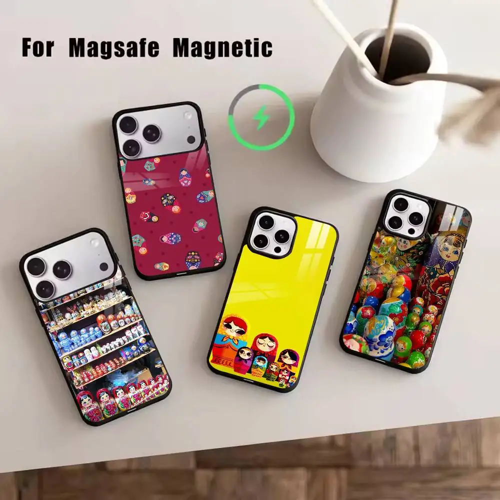 Cute Russian Doll Art  Phone Case For iPhone17,16,15,14,13,12,11 Plus,Pro Magnetic with Magsafe Wireless Charging
