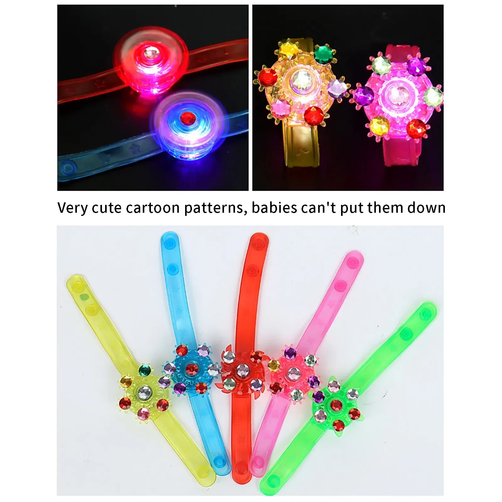 1 Stücke Leuchtende LED-Licht Spinner Hand Top Spinner Glow in Dark Licht Figet Spiner Finger Stress Relief Spielzeug Armband