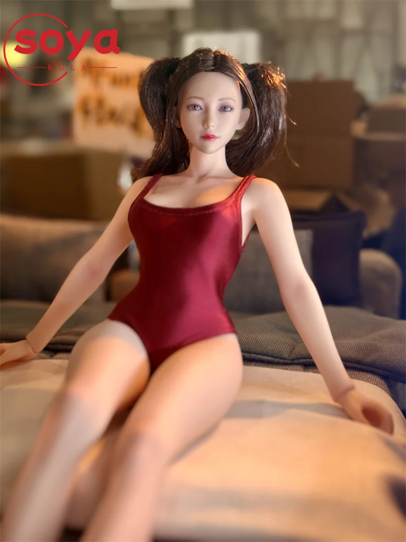 MFuntoys 1/6 مقياس متعدد الألوان مرونة عالية اللؤلؤ قطعة واحدة ملابس السباحة نموذج صالح 12 ''أنثى الجندي عمل الشكل الجسم #3