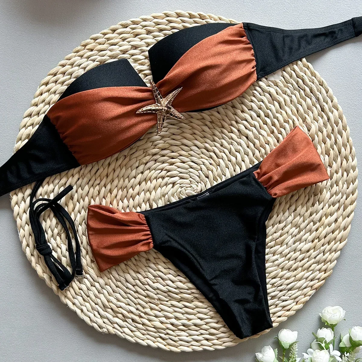 

2025 New Sexy Bikini Tube Top Split Women's Swimwear