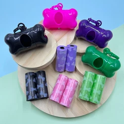 3Pcs Bone Shaped Poop Bag Dispenser Pet Dog Waste Bag Holder Plastic Garbage Bag Dispenser Carrier Case Disposal Bag Dispenser