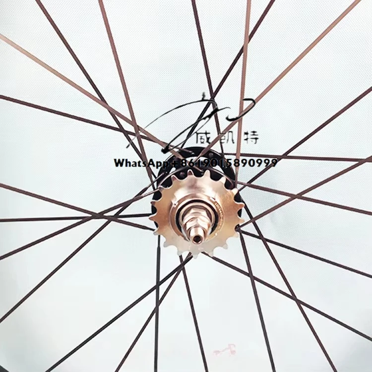 25 مللي متر عرض 60 عمق الكربون المسار دراجة عجلة أنبوبي مع Novatec الثابتة والعتاد 17 الأسنان محور 1432 المتحدث عجلة المسار #4