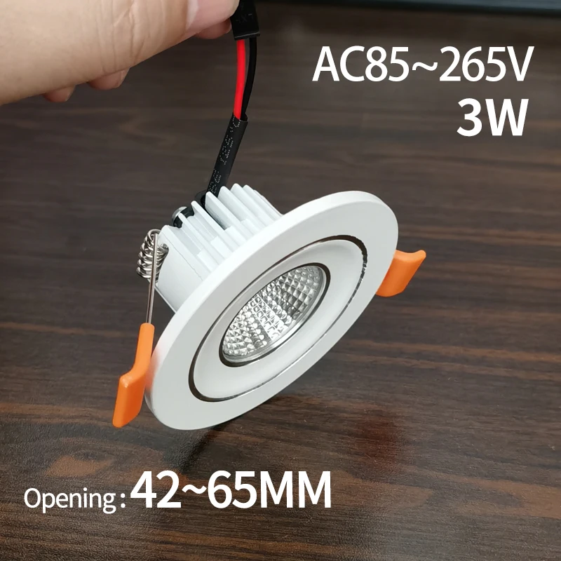 

【42mm-65mm hole】recessed mini Spotlight 1w 3w LED ceiling light 110 volt 220V indoor embedded small downlight with driver set