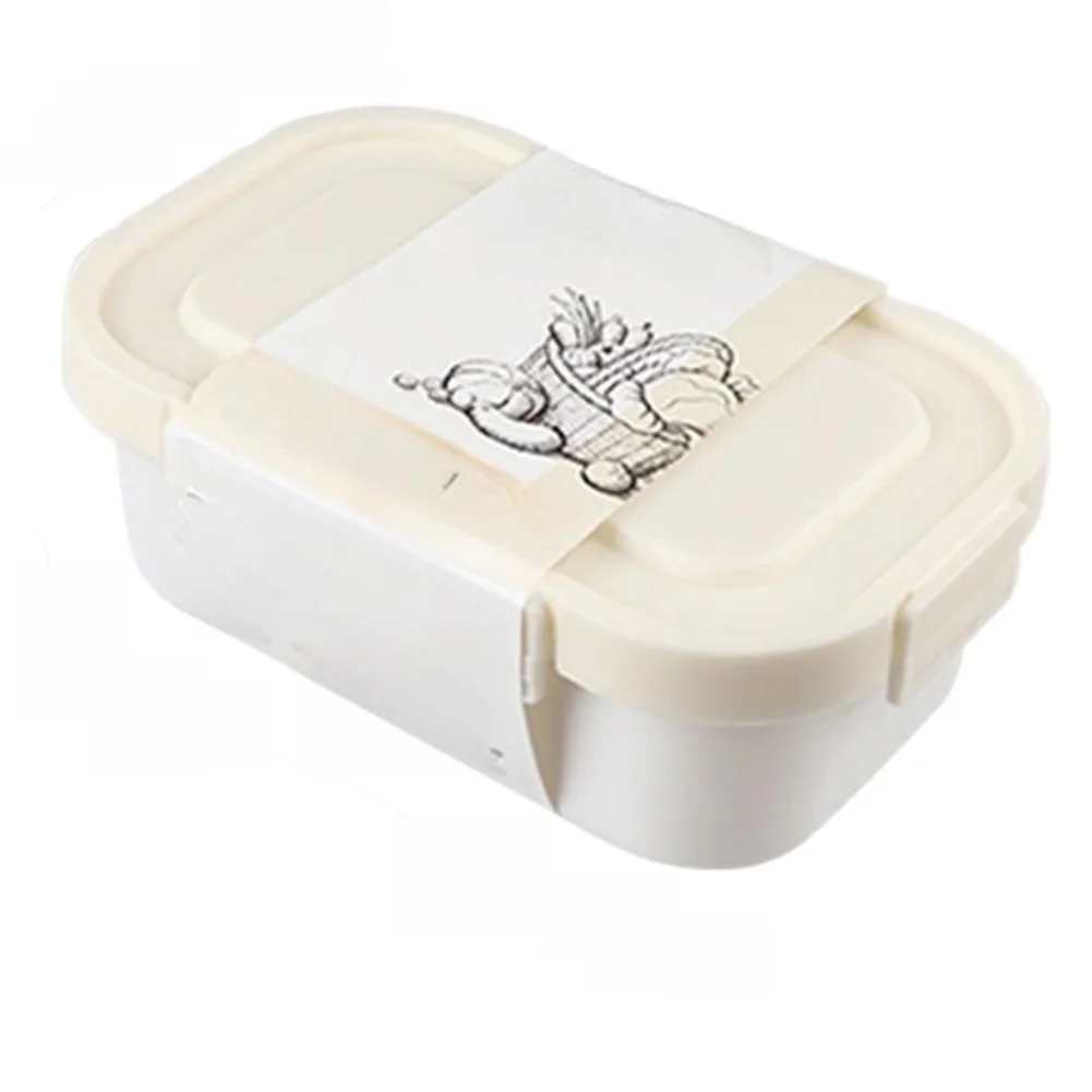 Leak Proof Compartment Lunch Container with Movable Partitions Portable for Office Home Picnic Microwave Safe 18.2 11.7 6.5 cm