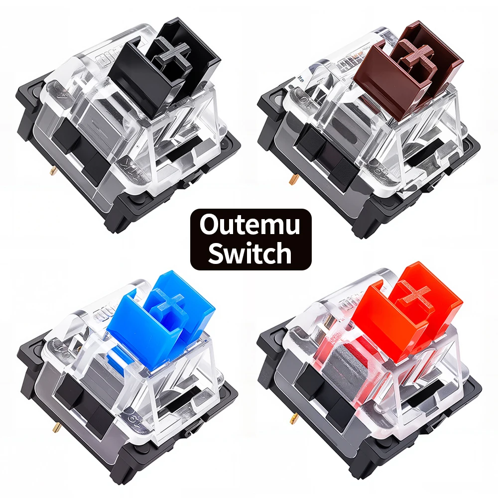 Outemu Mechanical Keyboard Switch Dustproof shaft  Segmental 3-Pin Linear Dustproof Hot swappable Cherry MX Equivalent Switch