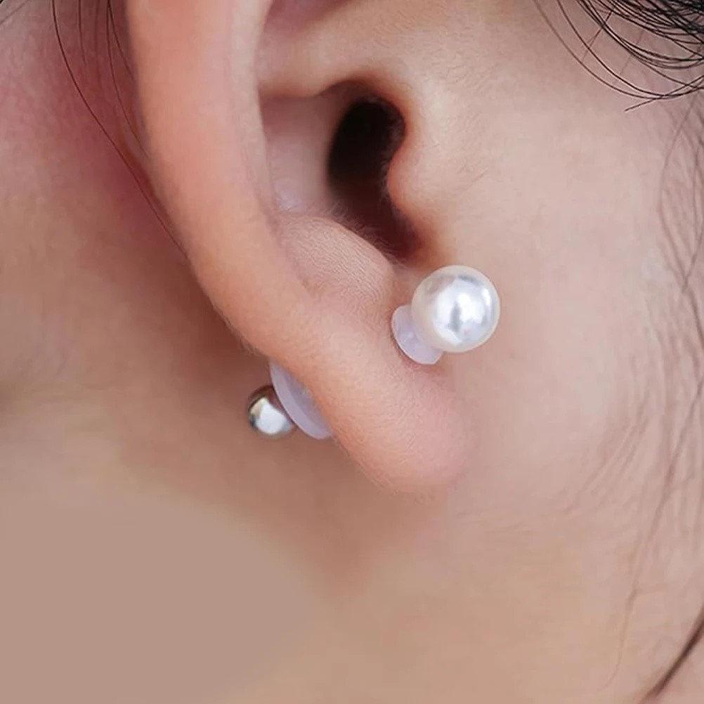 

100pcs Earring Backs Silicone Soft Ear Support Heavy Earrings Studs Replacement Flat Backs Jewelry Accessories