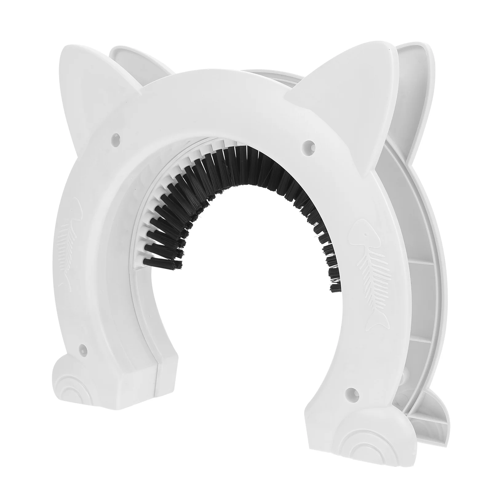 

Cat Door Interior Design with Built-in Brush Plastic Pet Door for Home Use Smooth Passage Small Animal Cleaning Tool