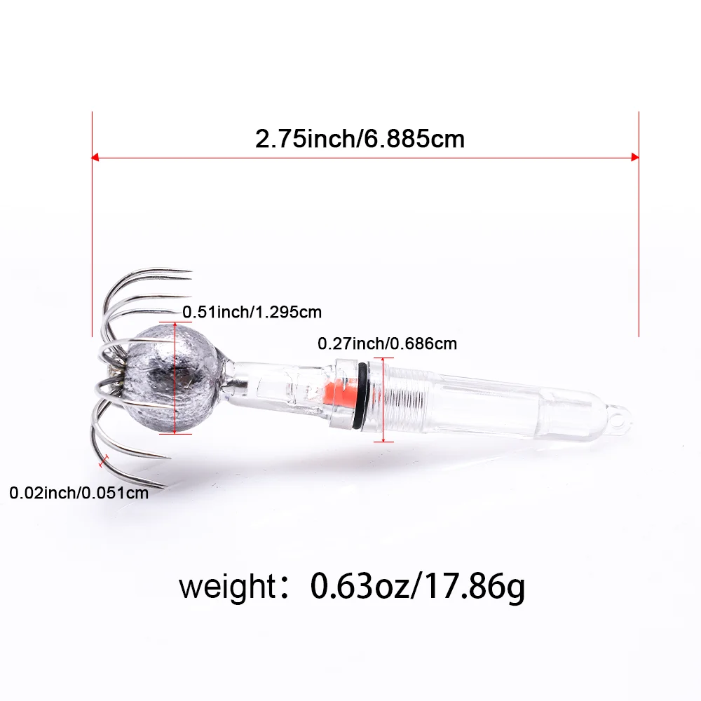 

JTUUWRAP-High Carbon Steel Luminous Lure Hook with Multi-Barbs Freshwater/Saltwater Universal, Sharp Point