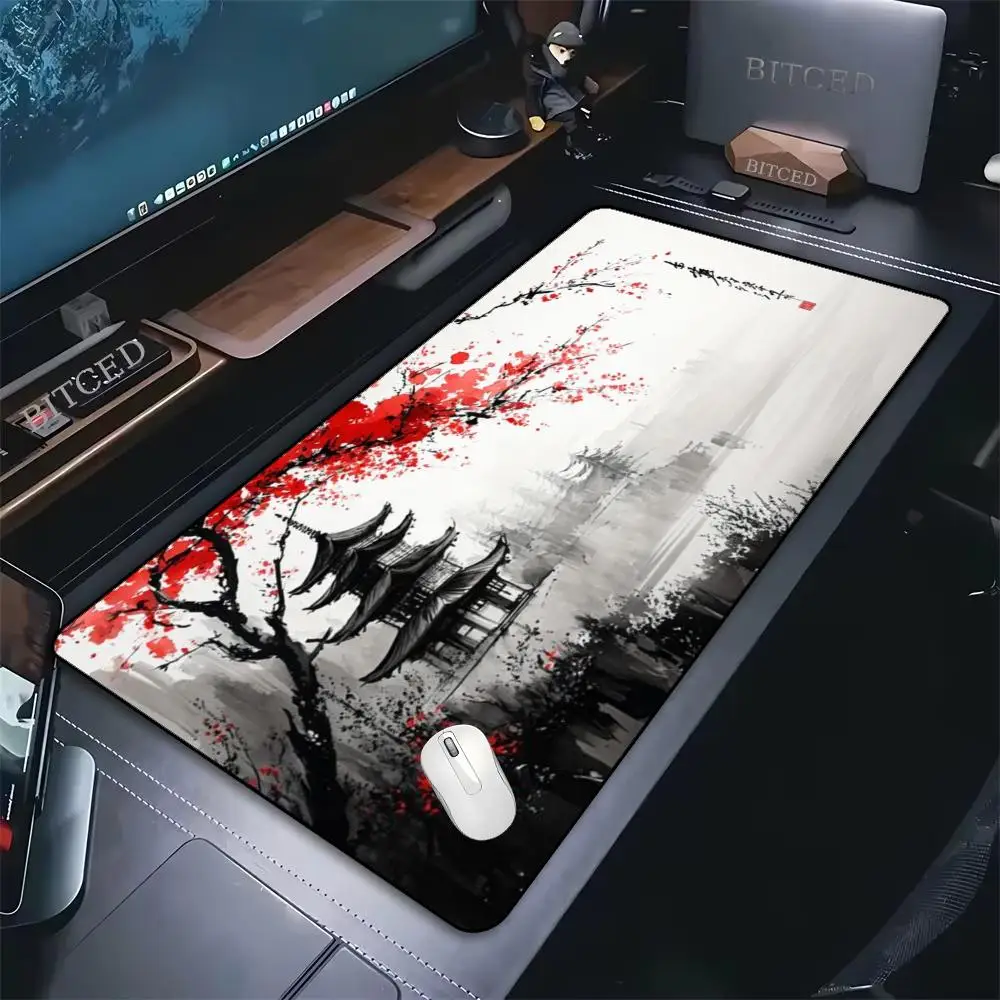 

Japanese landscape Mouse Pad Large Gaming Mousepads Non-slip Table Cushion mat Laptop Office Accessories Tablet Mat PC Playmat