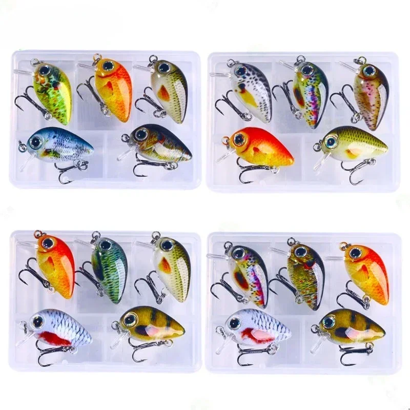 HENGJIA-Kit Isca Dura para Pesca de Truta, Wobblers Artificiais, Mini Crankbait, Bass Tackle, 1.5g, 3cm, 5Pcs