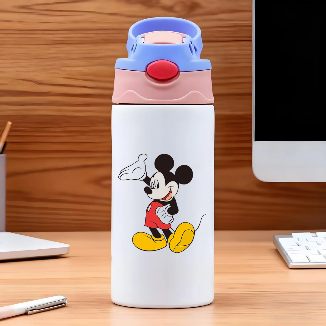 

Disney Mickey Mouse Classic Cartoon Design 304 Stainless Steel Cartoon Straw Cup Children's Water Cup New Year Gift