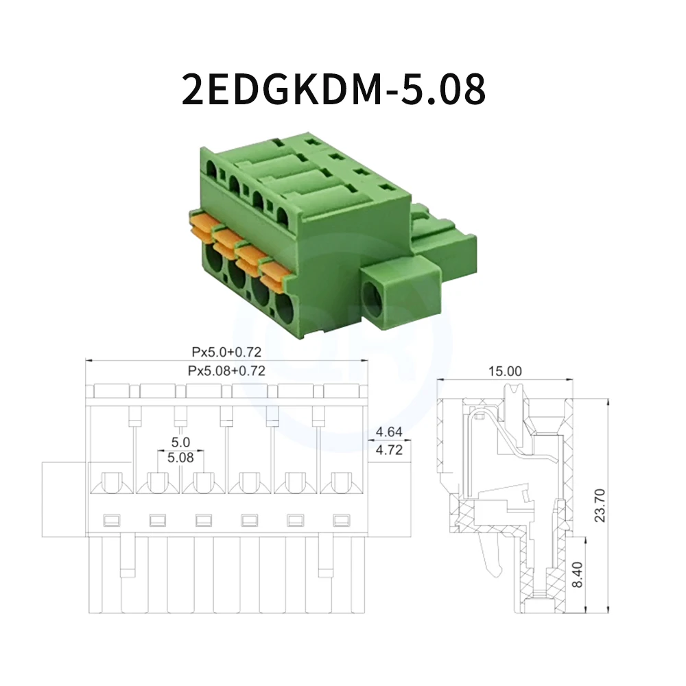 (1 Set) KF 2EDGKDPM 2EDGKDM 5.08mm Solderless Spring Plug-In with Flange Quick Connects Complete Set 2-24P 15EDGKDM/KDPM 5.08