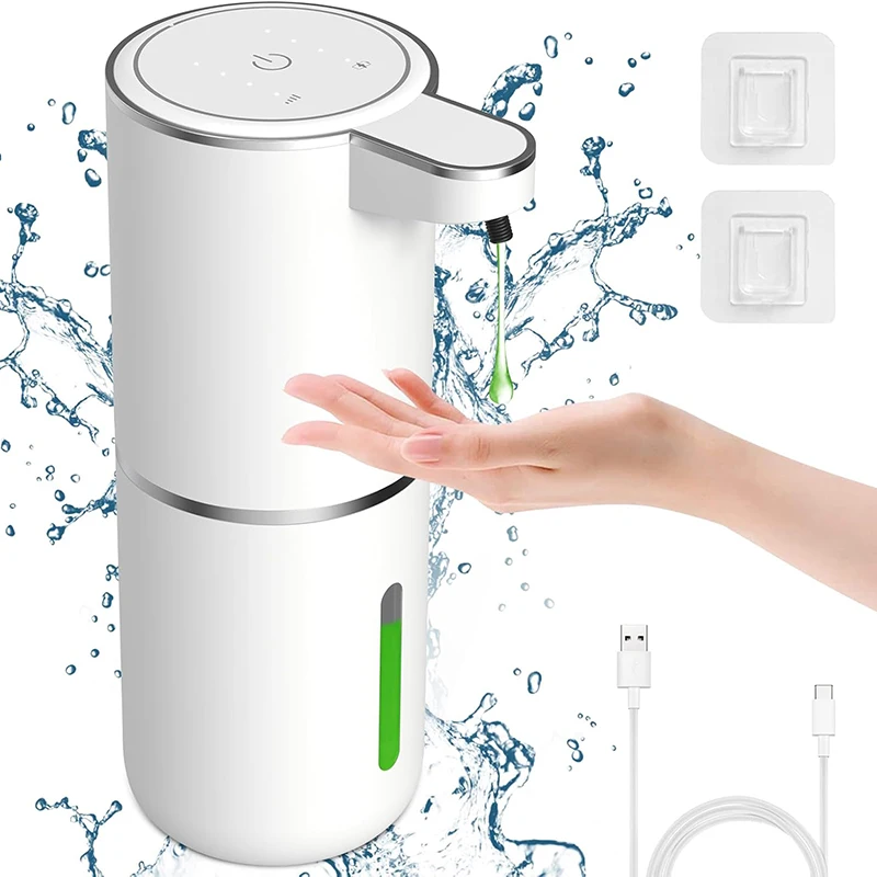 

Automatic Soap Dispenser 400ml USB Rechargeable Dispenser Electric 4levels Adjustable Foam Soap Dispenser Pump