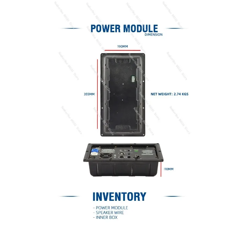 15/18 Inch Professional Stage Active Subwoofer, Digital Power Amplifier Rear Panel Module for Performance Speaker
