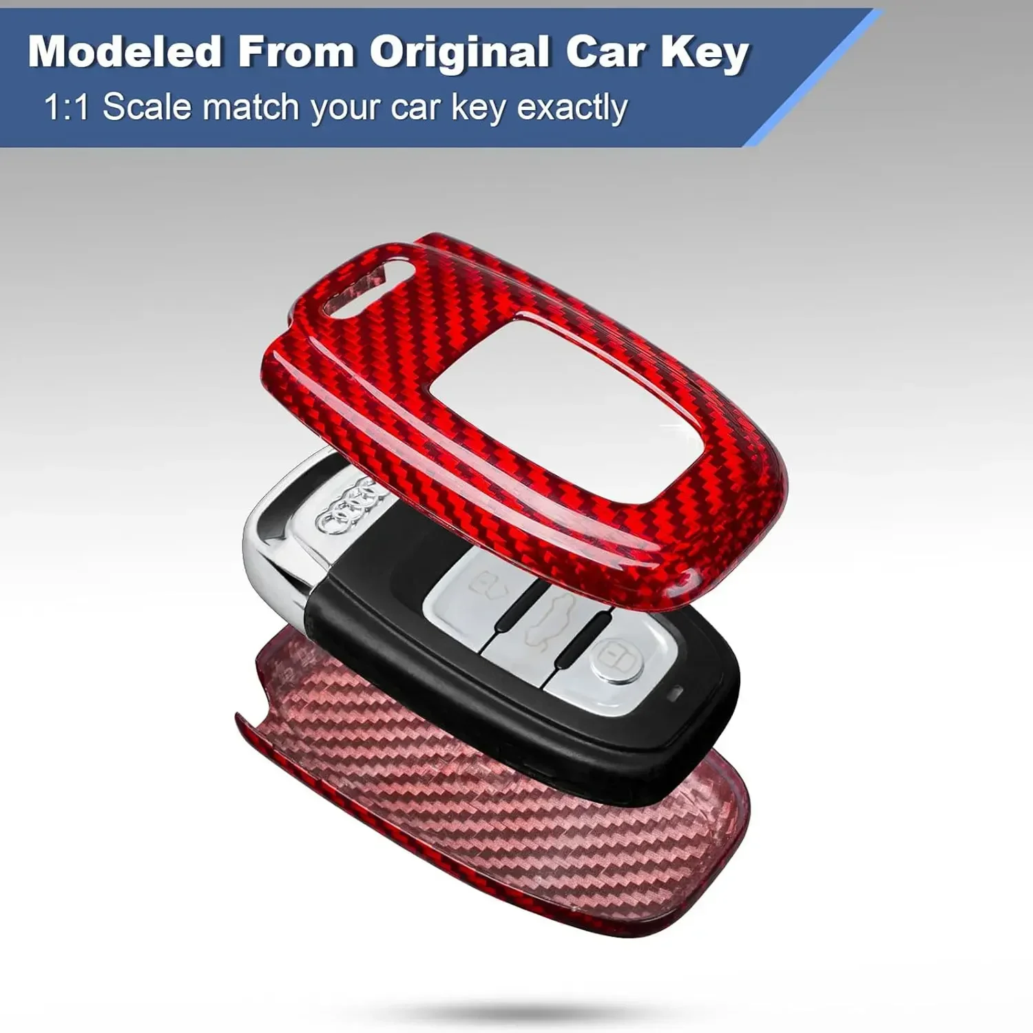 カーボンファイバーカーキーフォブプロテクター,アウディキープロテクター,Audia4-A8,q5,q8,r8,rs4,rs5,rs6,rs7,S4-S8,sq5,カーアクセサリー