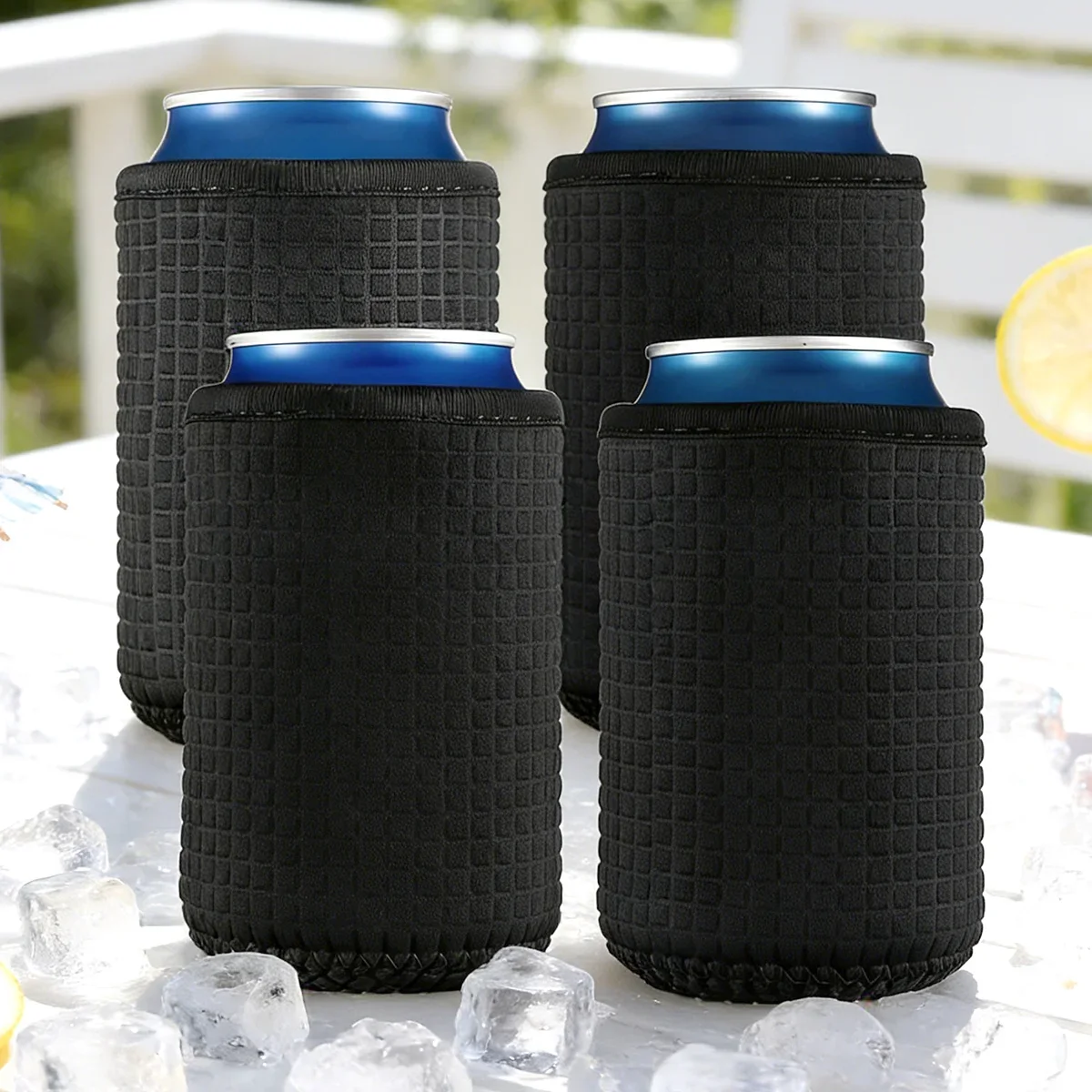 4 Pack 300ml/10oz Beer Bottle Insulator Sleeves, Insulated Reusable Cup Covers for Cans and Bottles, Drink Cooler Sleeve Set