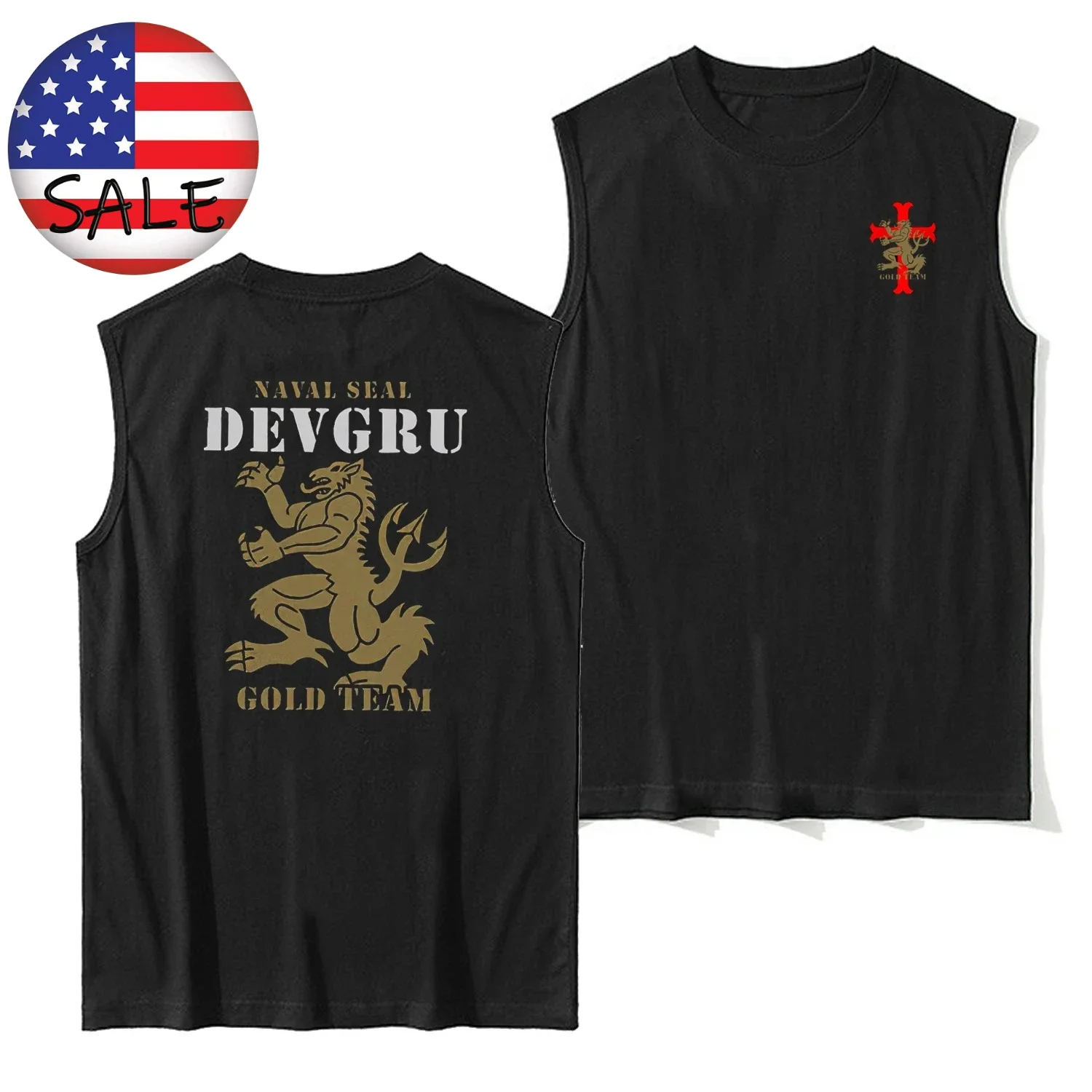 Naval Seals DEVGRU Crusaders Gold Team Lion Special Forces Tank Top 100% Cotton O-Neck Casual Mens Vests Sleeveless Tee Shirt