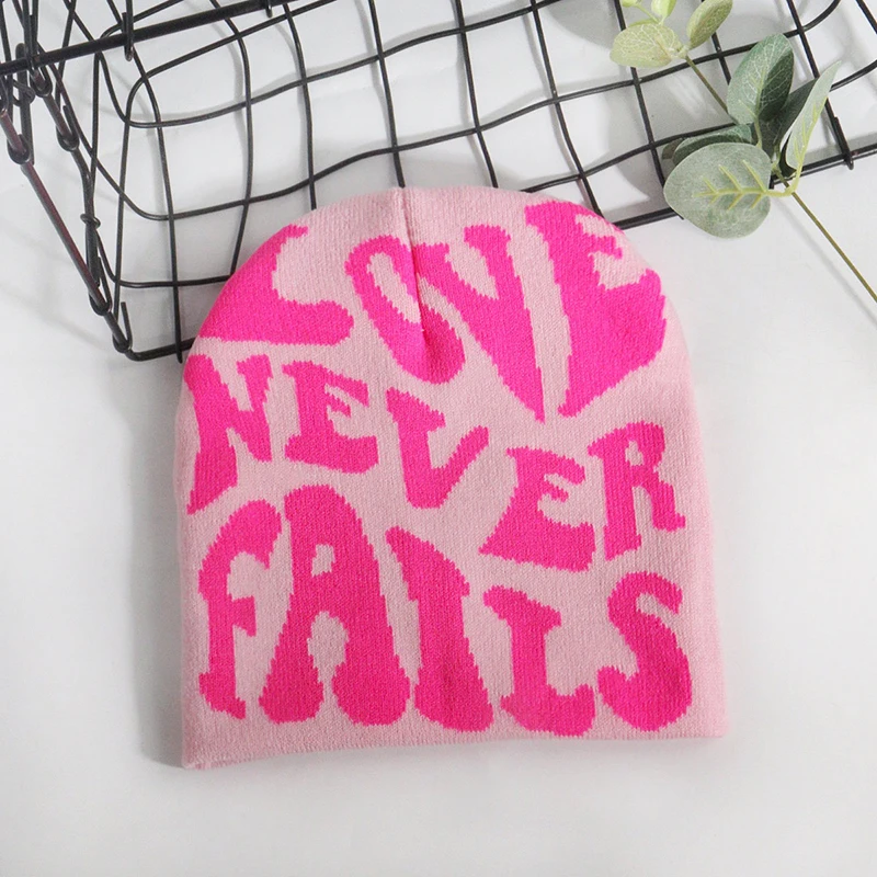 Y2K رسالة محبوك قبعة الخريف الشتاء الشارع جديد للجنسين الدافئة الشخصية تنوعا الأزياء المتخصصة بيني #6