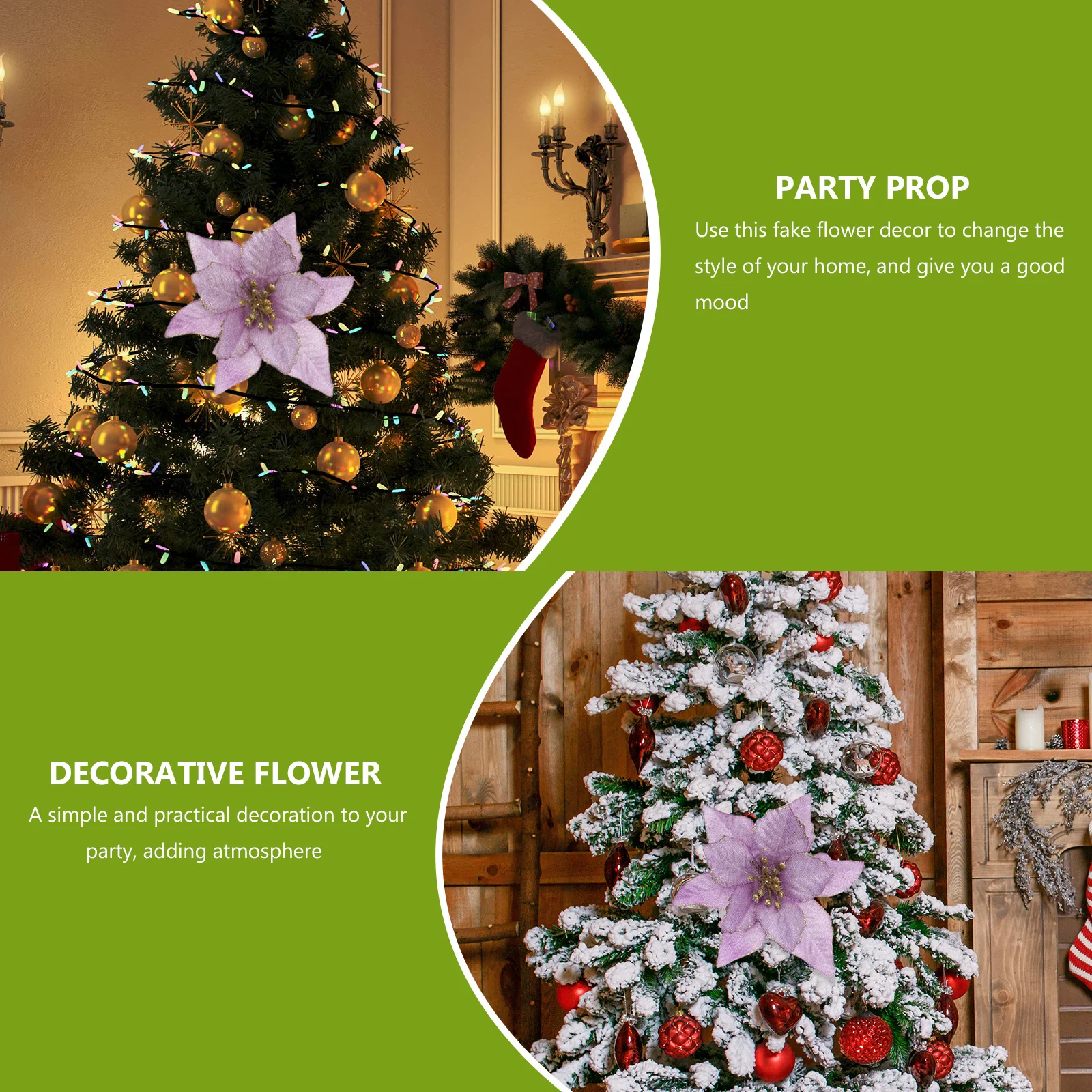 

12Pcs Artificial Flower Christmas Decoration Simulated Floral Arrangement for Party Accessory Xmas Tree Decor Living Room Home