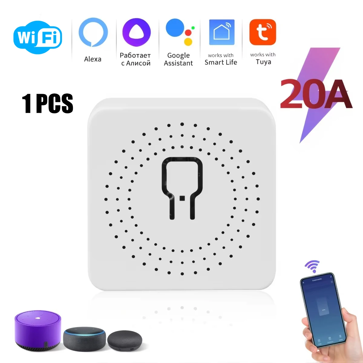 WIFI/ZigBee Smart Mini Smart Light Switch 2-wegbediening Breaker Relay 16A Smart Life APP Spraakbesturing voor Tuya Alexa Google - afbeelding 1