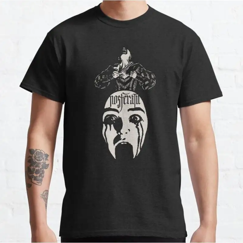 Nosferatu película de terror inspiración camiseta clásica blanca