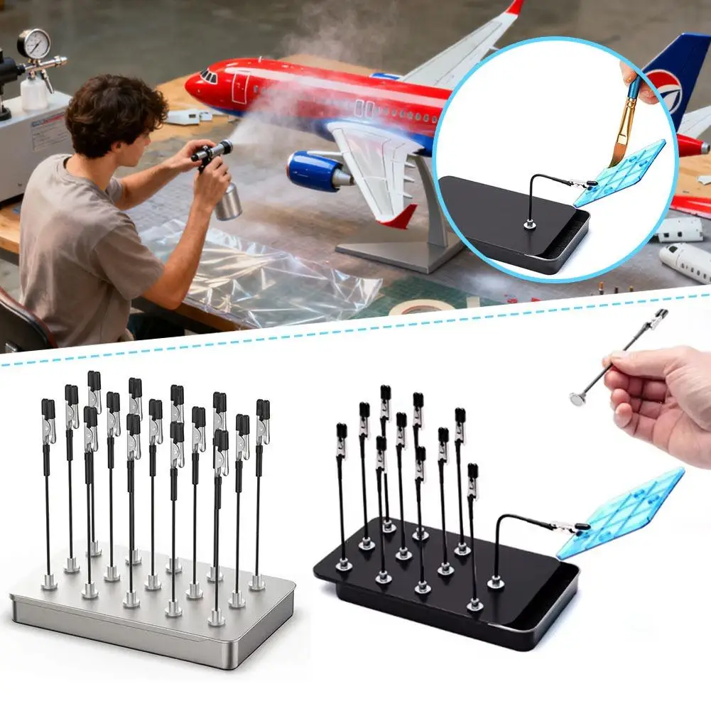 Flexible Magnetic Alligator Clip for Model Painting, Bendable Holder with Strong Base, Craft Painting Tool for Miniatures