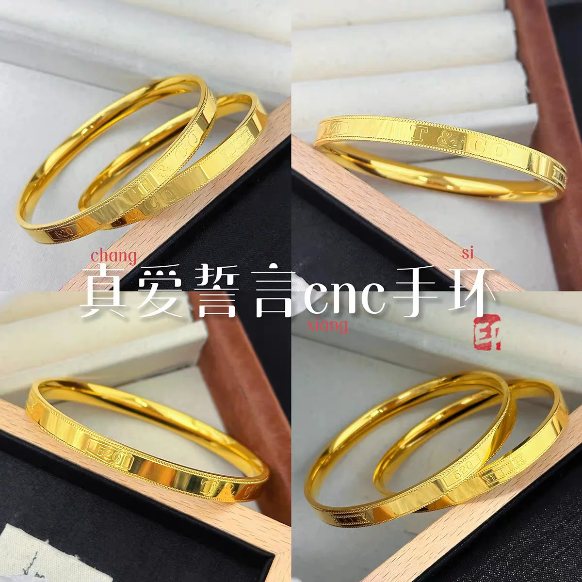 True Love Oath Solid Bracelet Women's AU999 24K Gold - Valuable AU999, decorative & collectible romance