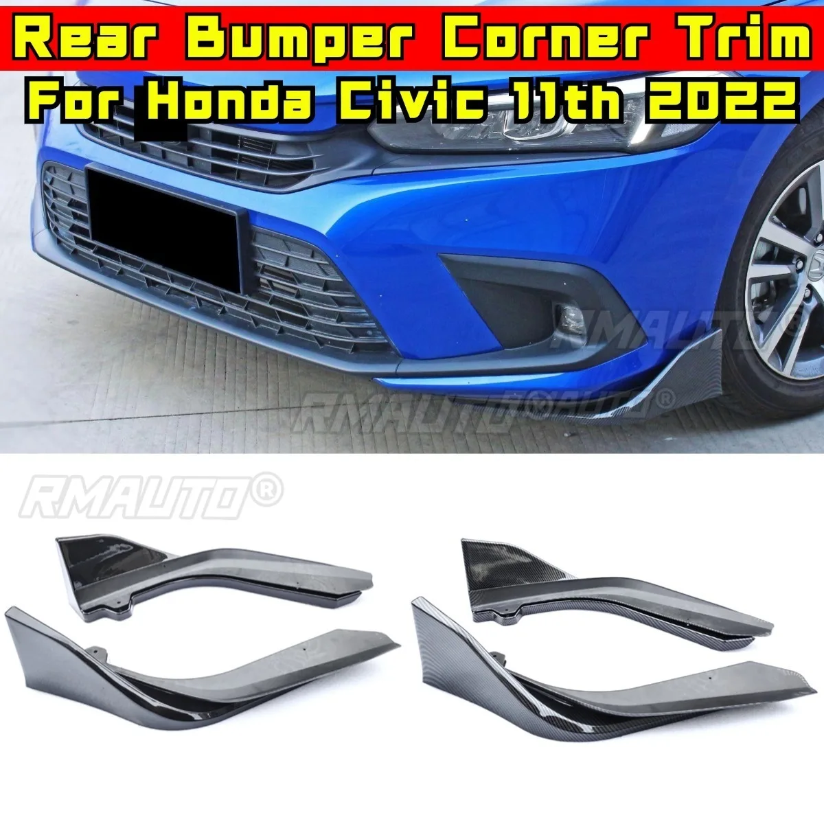 

Car Front Bumper Lip Splitter Body Kit For Honda Civic Thai Edition 11th 2022 Bumper Protector Corner Trim Car Accessories