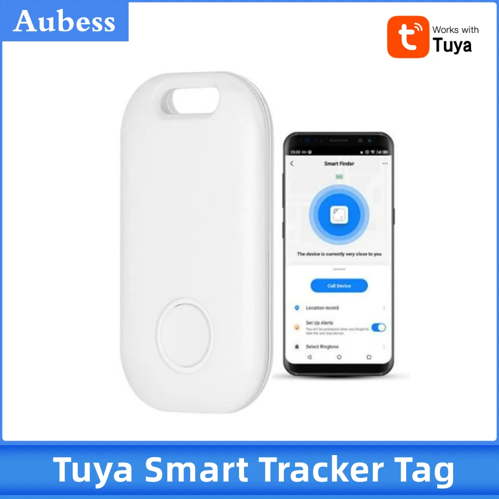 Tuya Smart Tracker Mini Anti Lost GPS Tracker Keychain Alarm Wireless Bluetooth Location Tracker Tag 2-way Search Key Finder