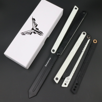 G10 Swordfish Balisong Trainer Flipper Trainer Safe EDC Outdoor butterfly Knife Bushings System G10 Handle