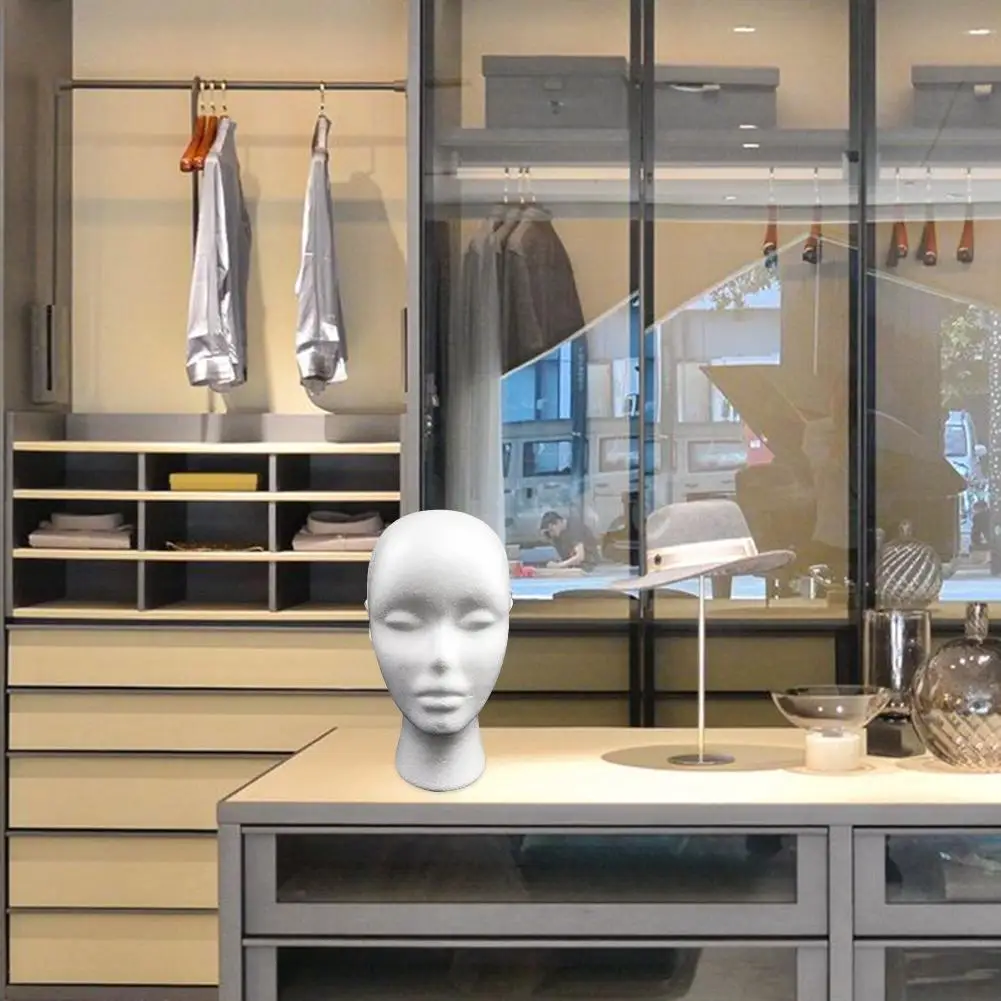 

Женская модель головы из пенопласта, практичная модель головы манекена, легкая портативная модель из полистирола для домашних путешествий и салонов