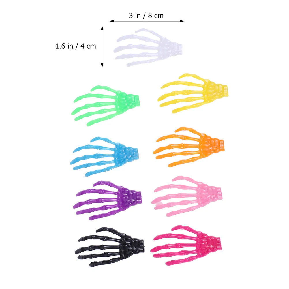 

20PCS H Claws Hair Accessories Children Hairpin Girls Halloween Bone Shape Horror Plastic Claw Barrettes