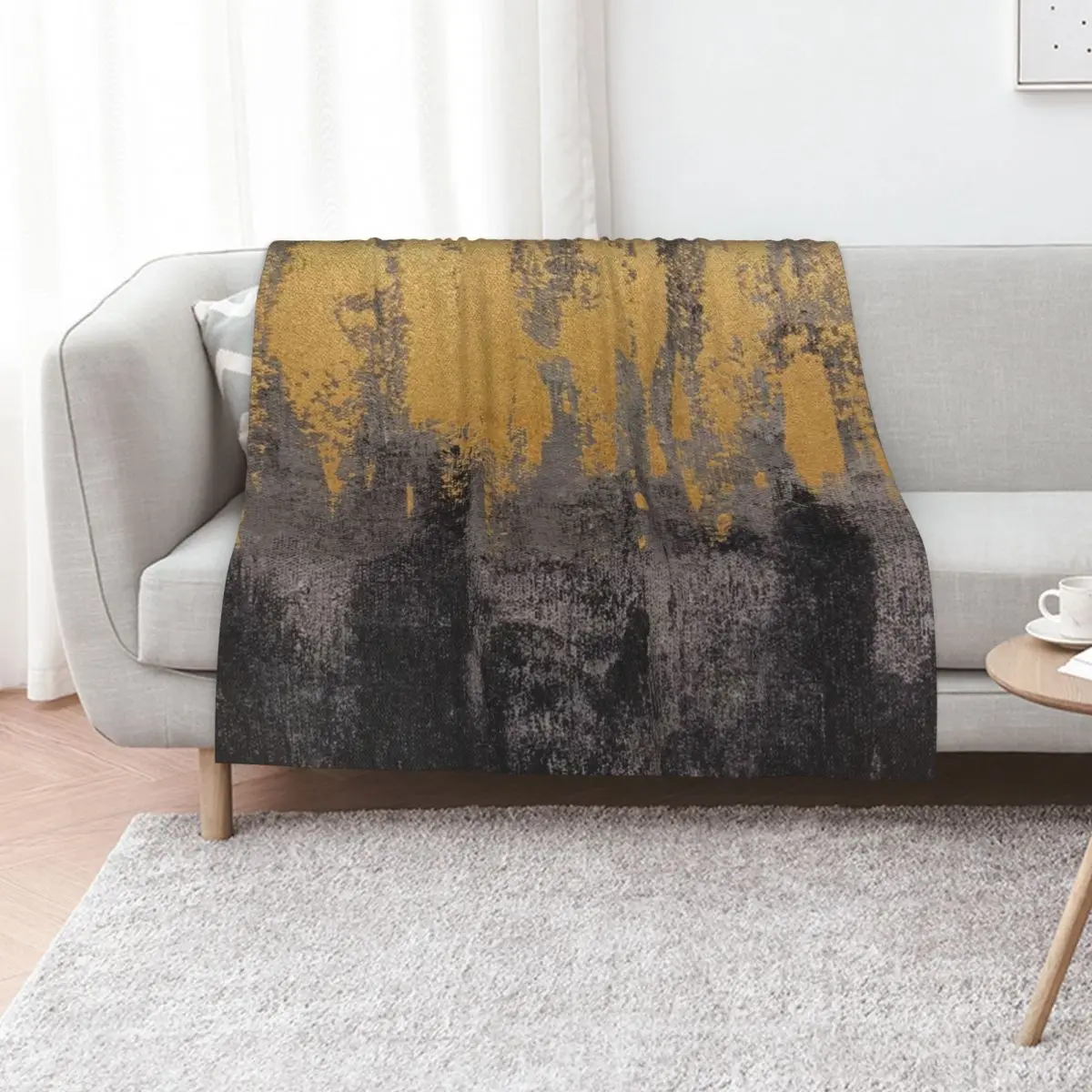 

Black and gold pattern Throw Blanket Weighted Moving Hair Luxury Designer Blankets