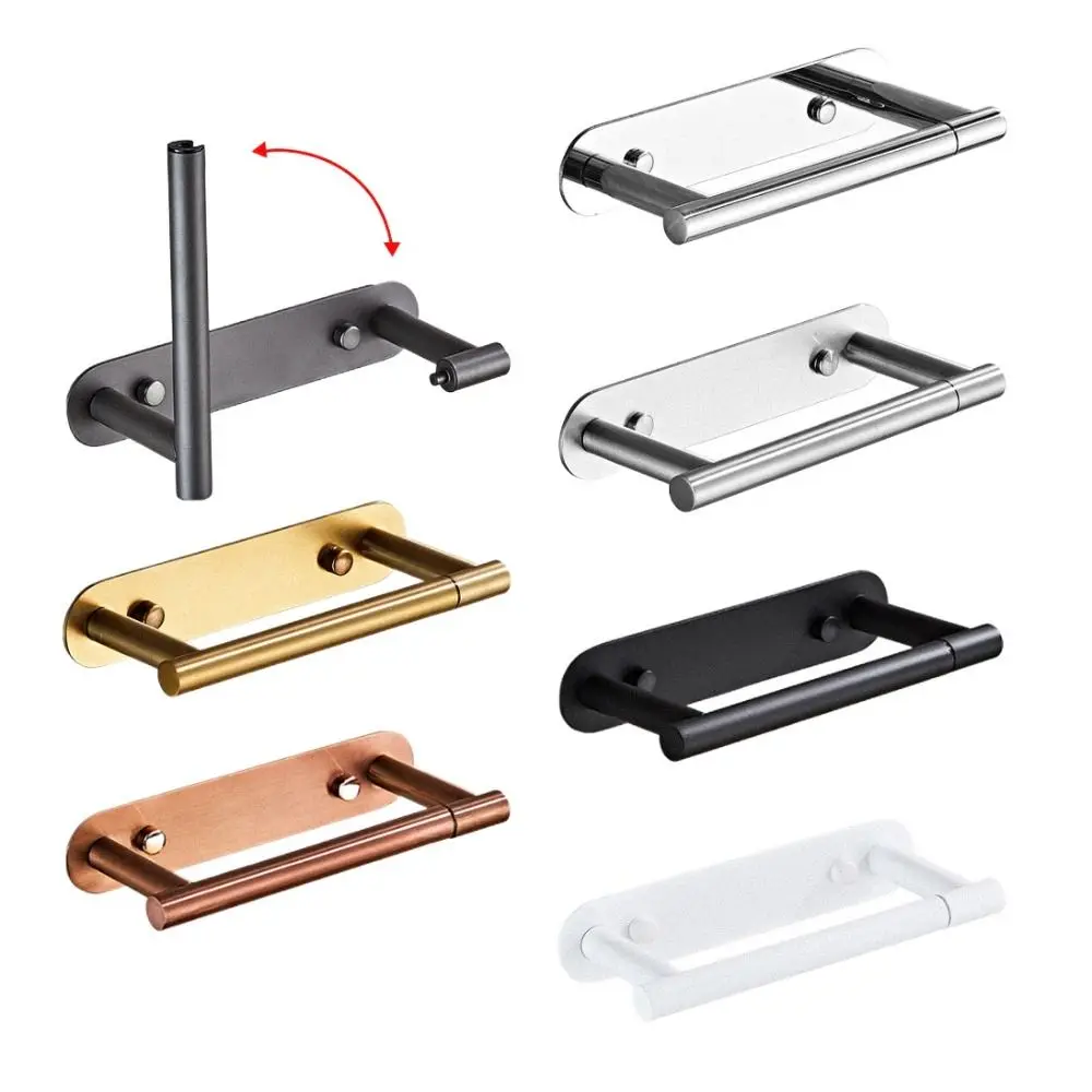 

Настенный держатель для туалетной бумаги Самоклеящийся держатель для туалетной бумаги из нержавеющей стали Экономия места Поворотный держатель для рулона салфеток RV