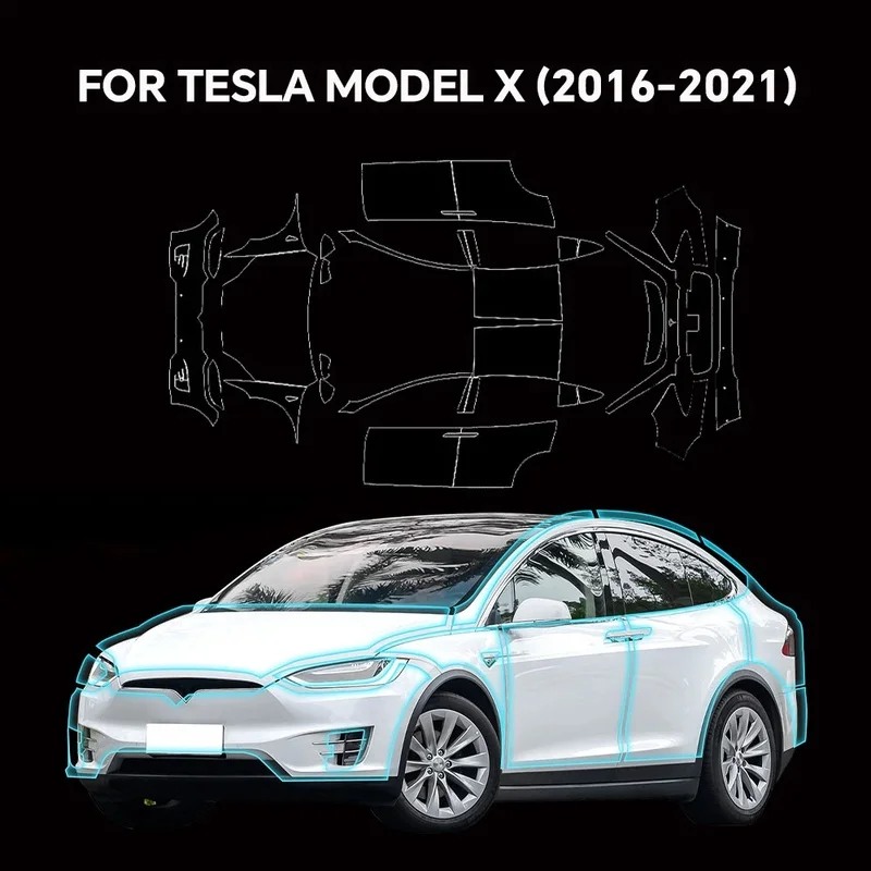 Paint Protection Film for Tesla Model X 2016-2021 2022 2023 Pre Scratch Resistant Clear Bra PPF TPU Car Bumper Decal Kit Sticker