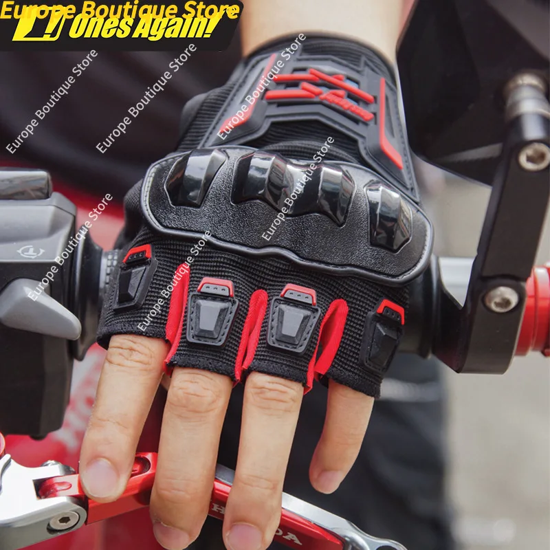 Summer Breathable Half Finger Motorcycle Gloves Anti Fall Anti Slip Wear Resistant Racing Riding Gear For Men view 4